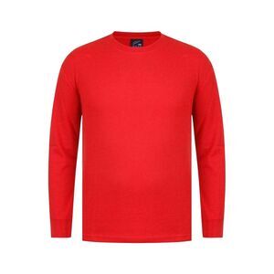 Fabric Mens Waffle Long-Sleeved T-Shirt / Red